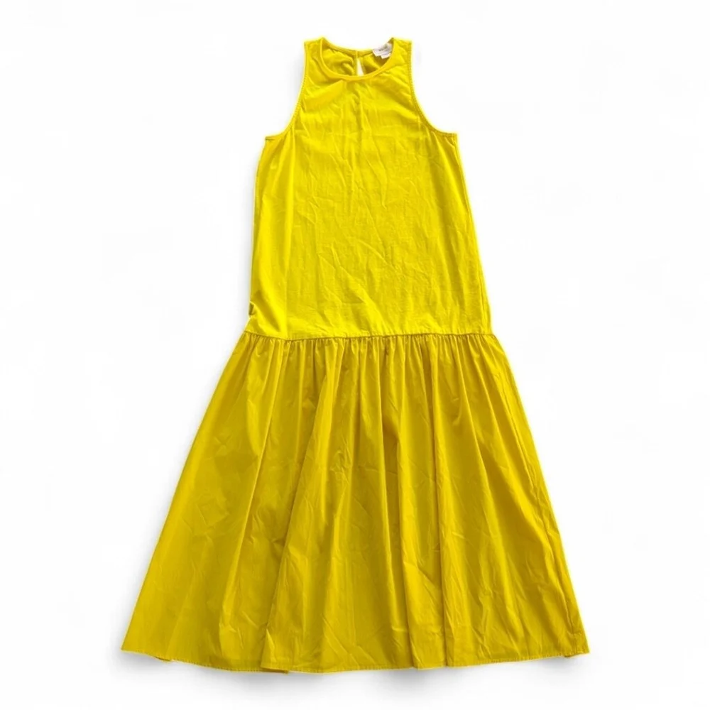 Anthropologie Yellow Drop Waist Relaxed Midi Dress XS - Picture 6 of 14